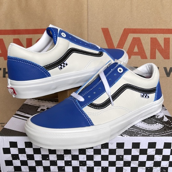 Vans Skate Old Skool Sport Leather True Blue/White mens sneakers - Picture 9 of 16